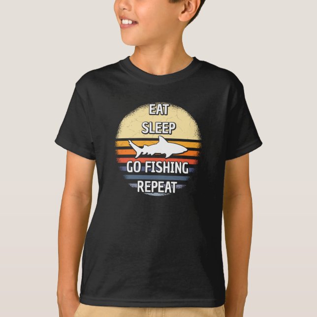 Camiseta Comer Sueño Ir Pesca Repetir (Anverso)