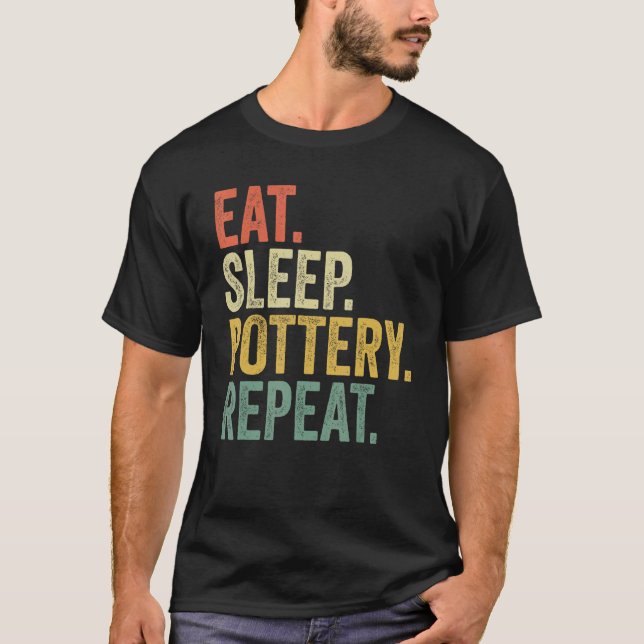Camiseta Comer Sueño Potencial Repetición Hombres Mujeres (Anverso)