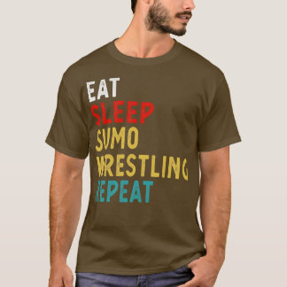 Camiseta Comer Sumo Sumo Sueño Lucha Repetir Idea Funny Jug