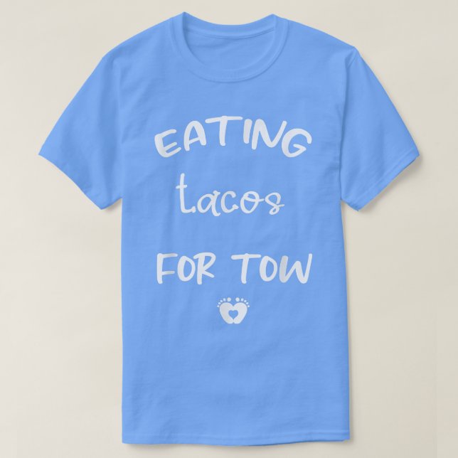 Camiseta Comer tacos para dos Invitaciones de embarazo (Diseño del anverso)