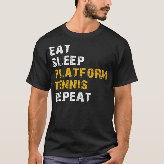 Camiseta comer tenis en la plataforma de dormir (Anverso)