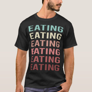 Camiseta Comer texto colorido