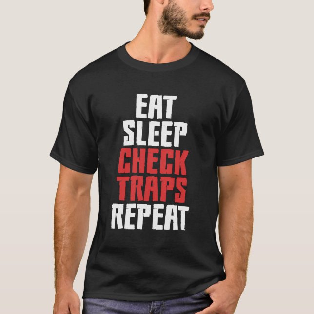 Camiseta Comer trampas de comprobación de sueño repetir la  (Anverso)