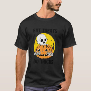 Camiseta Comer Tratamientos Hacer Trucos Halloween Scary Sk