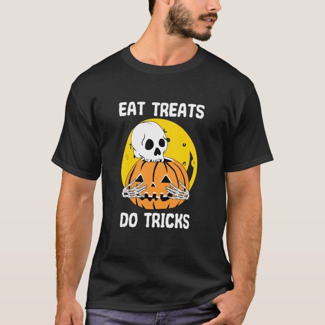 Camiseta Comer Tratamientos Hacer Trucos Halloween Scary Sk (Anverso)