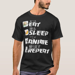 Camiseta Comer un animo de sueño repetir gracioso anime jap