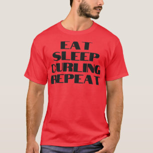 Camiseta Comer un regalo repetitivo para curling de sueño p