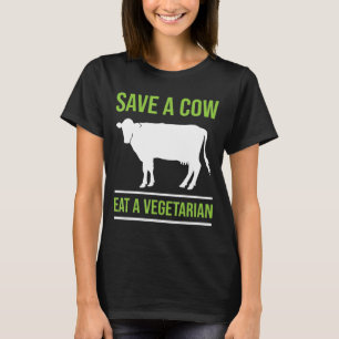 Camiseta Comer Un Vegetariano Cultivo De Vacas-Vacas