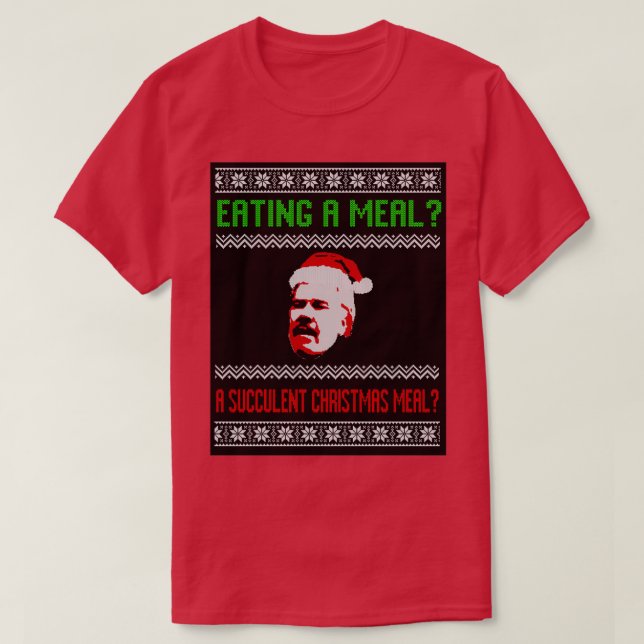 CAMISETA COMER UNA COMIDA A NAVIDADES SUCULENTOS COMER (Diseño del anverso)
