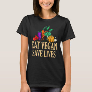 Camiseta Comer vegan salvar vidas Vegetarismo Vegetarismo V
