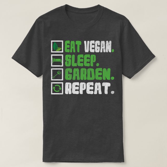 Camiseta comer vegetación vegetal del sueño vegetal repetir (Diseño del anverso)