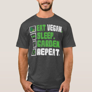 Camiseta comer vegetación vegetal del sueño vegetal repetir