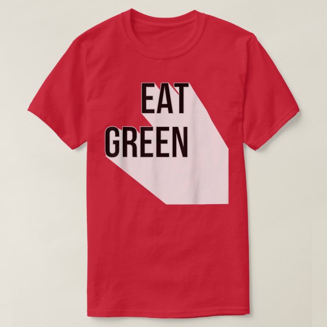 Camiseta Comer vegetariana verde (Diseño del anverso)