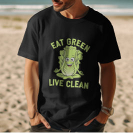 Camiseta Comer verde, Live Clean