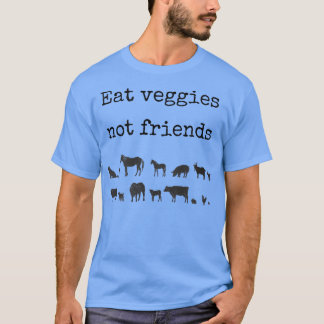Camiseta Comer verduras no amigos Funny vegetarian vegani