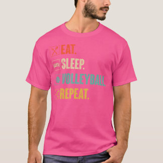 Camiseta Comer voleibol de sueño de voleibol de repetición