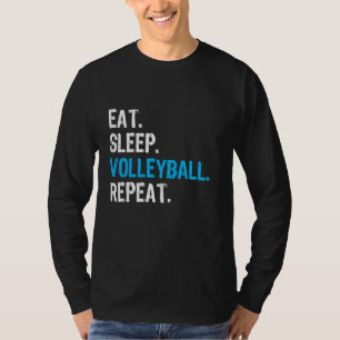 Camiseta Comer voleibol de sueño repetido, divertida cola d