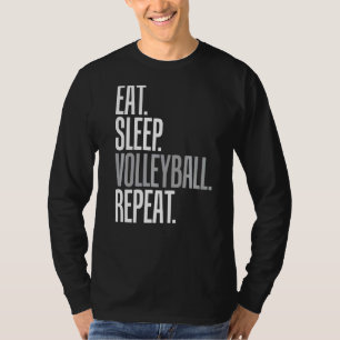 Camiseta Comer Voleibol De Sueño Repita Guay Para Vollyball