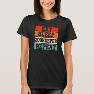 Camiseta Comer Zoo Sleep Zoo Keeper Repetir Animal Keeper Z