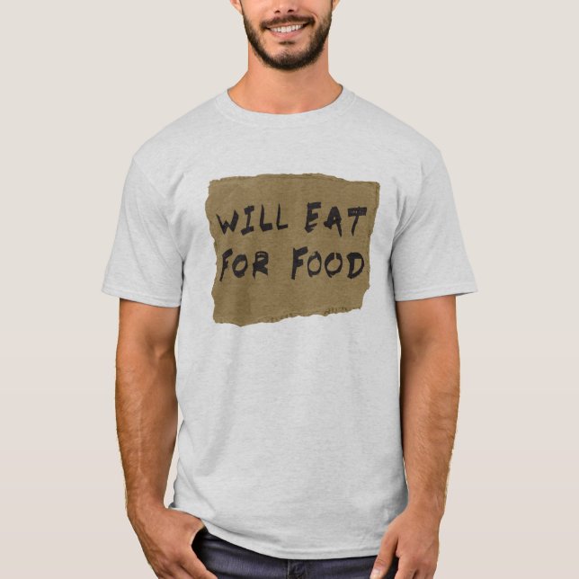 Camiseta Comerá para el Rótulo de la cartulina de la comida (Anverso)