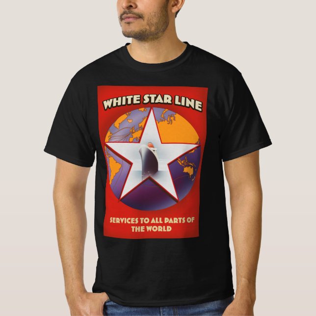 Camiseta Comercial de cruceros de línea White Star. (Anverso)