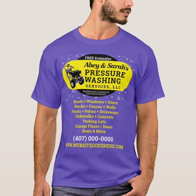 Camiseta comercial de limpieza de energía de lavad (Anverso)