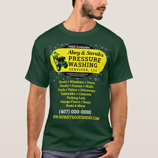 Camiseta comercial de limpieza de energía de lavad (Anverso)