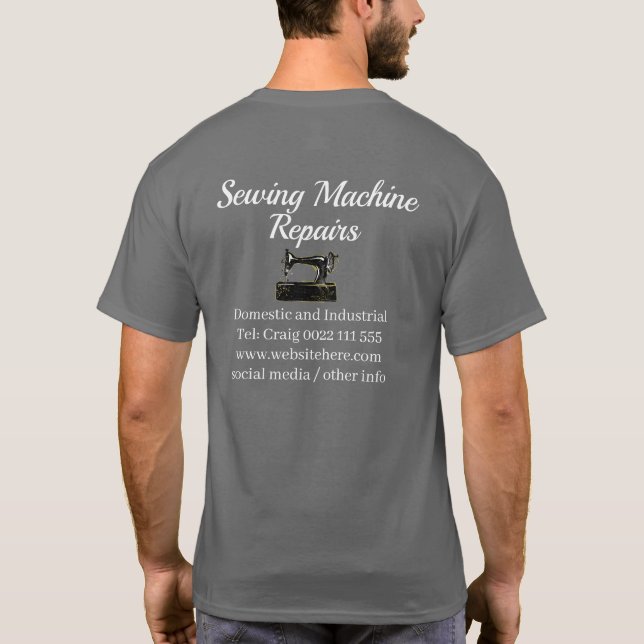Camiseta comercial de reparación de máquina de cos (Reverso)