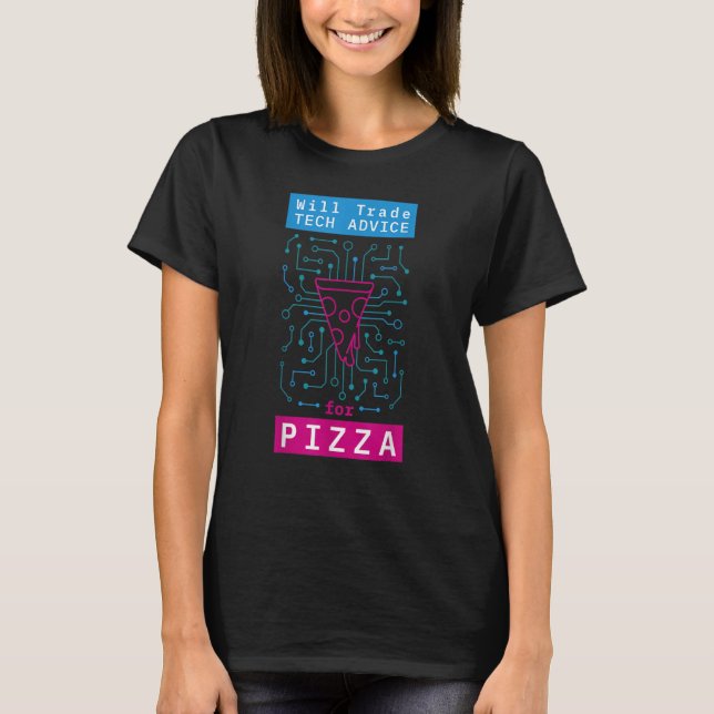 Camiseta Comercializará consejos técnicos para Pizza IT Com (Anverso)