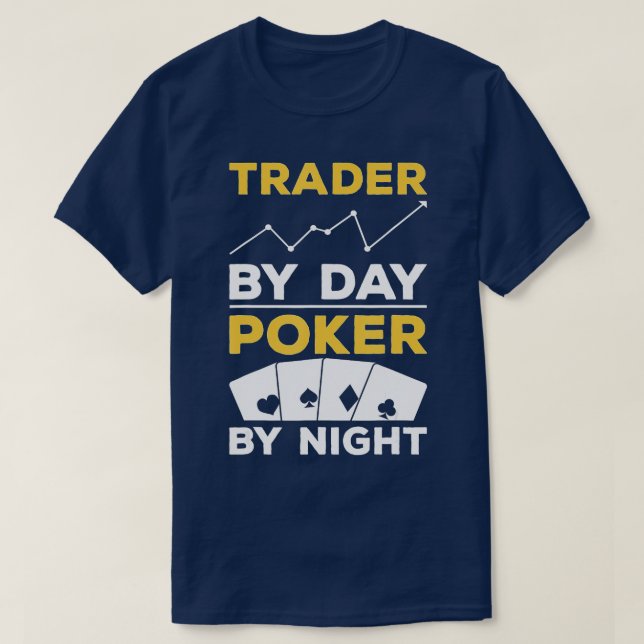 Camiseta Comerciante Por Día Póquer Por Tarjetas De Casino  (Diseño del anverso)