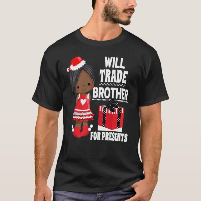 Camiseta Comerciará con Hermano para la Familia de Navidade (Anverso)