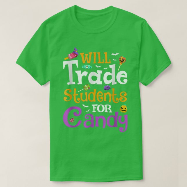 Camiseta ¿Comerciarán Estudiantes Para Maestra De Candy Hal (Diseño del anverso)