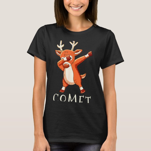 Camiseta Comet Santas Reindeers Family Matching Outfit Chri (Anverso)