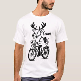 Camiseta  Comet The Reindeer Riding a Bike
