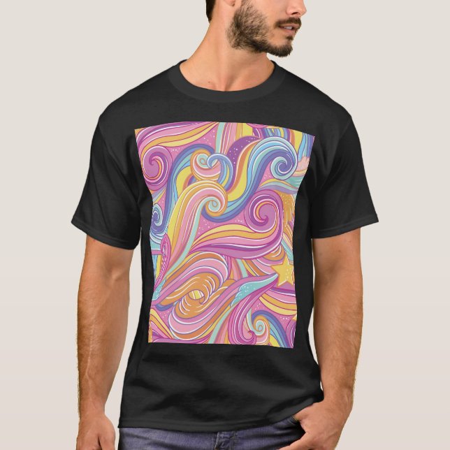 Camiseta Cometa arcoiris: Cielo mágico de ensueño. (Anverso)