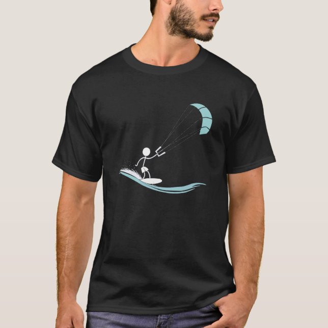 Camiseta Cometa de kiteboarding Kitesurfer Cometa de tabla  (Anverso)