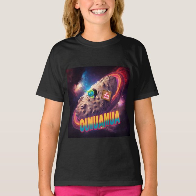 Camiseta cometa espacial de oumuamua cruzando un alien (Anverso)