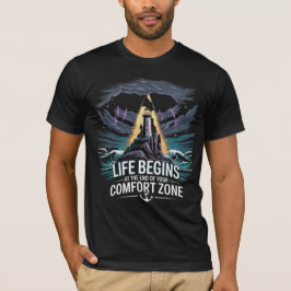 Camiseta Comfort Zone Motivational Quote Teal Lighthouse