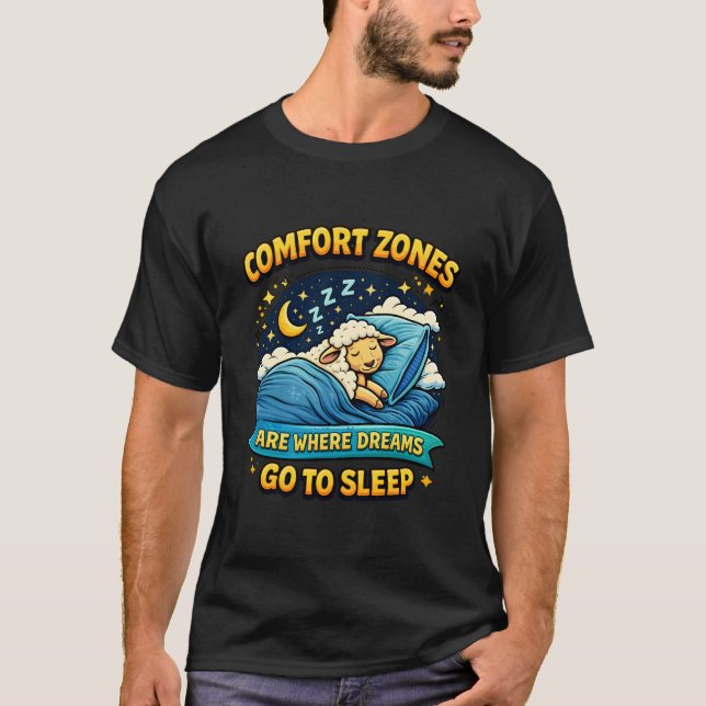 Camiseta Comfort Zones Where Dreams Sleep Sheep Art. (Anverso)