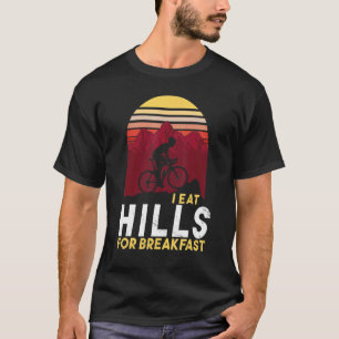 Camiseta Comí Colinas Para Desayuno Ciclista Ciclista En Bi