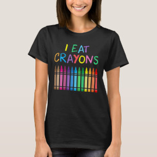 Camiseta Comí Crayons Divertido Artista Coloriendo Dibujo