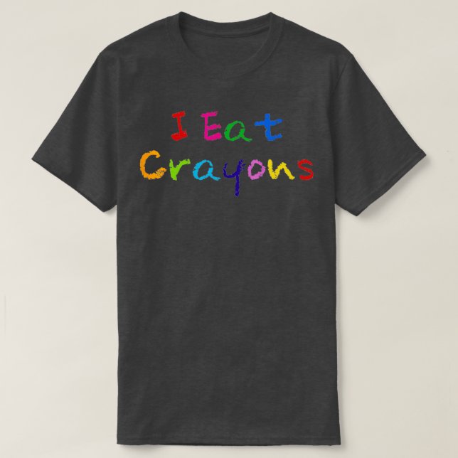 Camiseta Comí Crayons Graciosos Dibujando Niños Coloridos (Diseño del anverso)