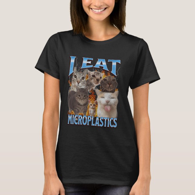 Camiseta Comí Microplásticos Graciosos Gráficos De Bootleg  (Anverso)