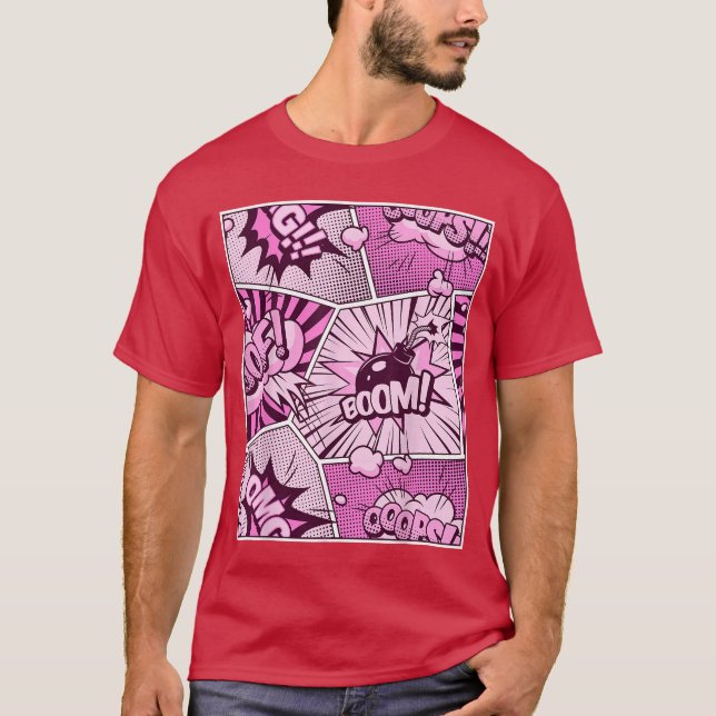 Camiseta Comic Book Pink Color Graphic (Anverso)