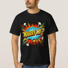 Camiseta Comic Book Style Marry Me Mens Tshirt