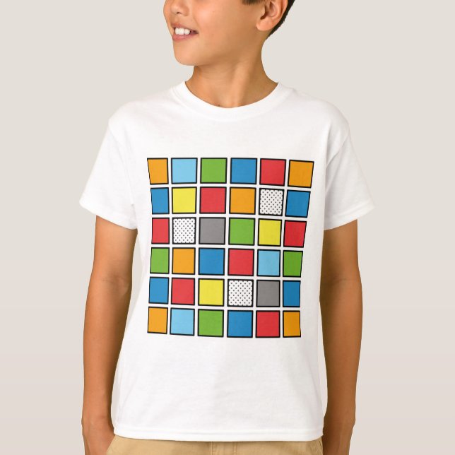 Camiseta Comic Book Style Squares T-Shirt (Anverso)
