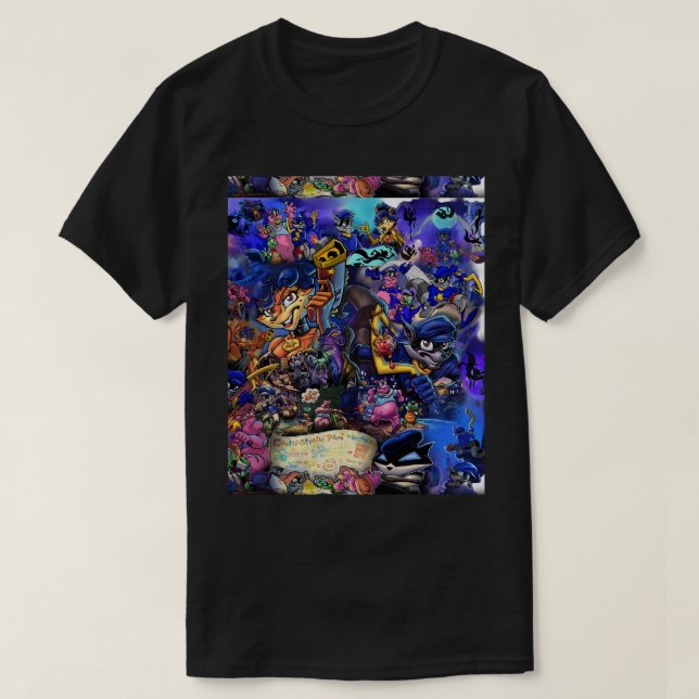 Camiseta Comic Collage Sly Cooper Graphic (Diseño del anverso)