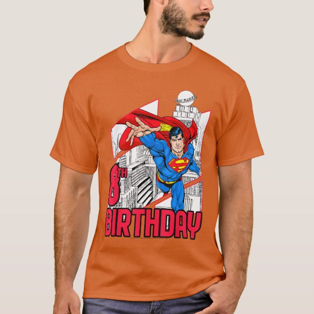 Camiseta Cómic de DC Superman divertido para su 8º cumpleañ (Anverso)