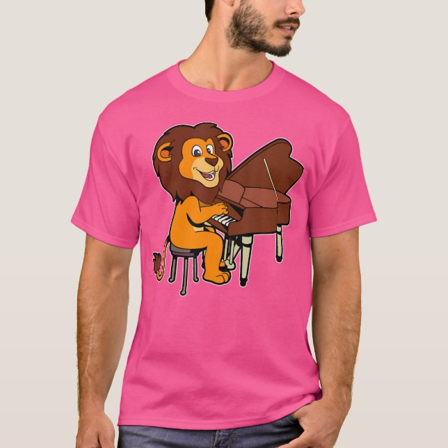 Camiseta Comic Lion Plays Piano (Anverso)
