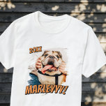 Camiseta Cómic moderno Mascota simple Personalizado Grunge<br><div class="desc">Este diseño sencillo y clásico está compuesto por tipografía de la síspera y añada una foto personalizado de su mascota.</div>